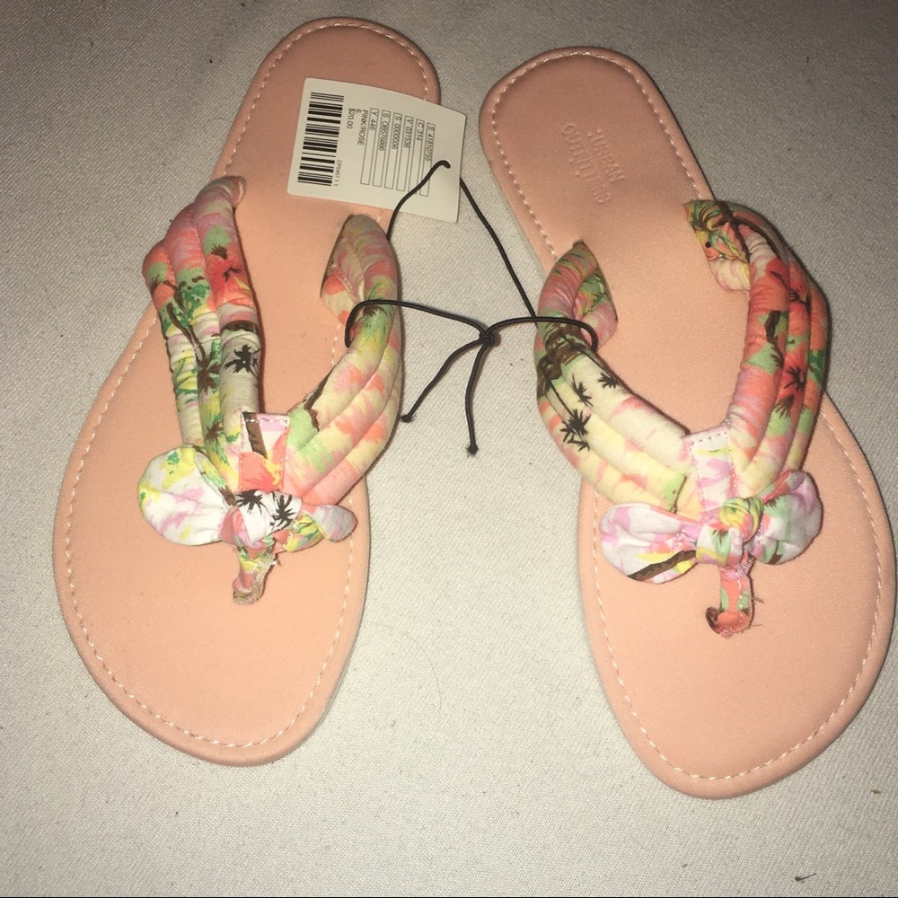 Urban outfitters pink floral sandals